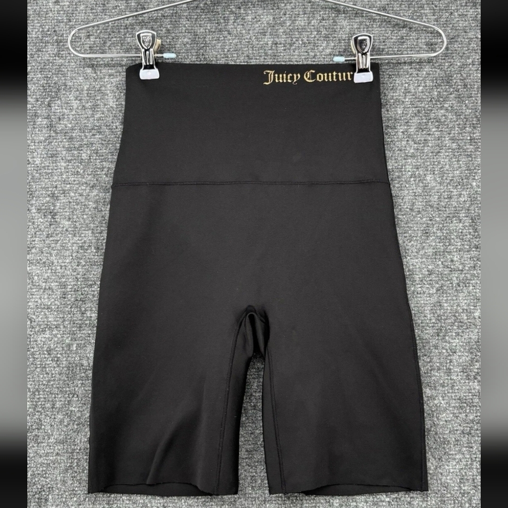Juicy Couture Black High Waist Shorts Shapewear Control Compression Girdle New